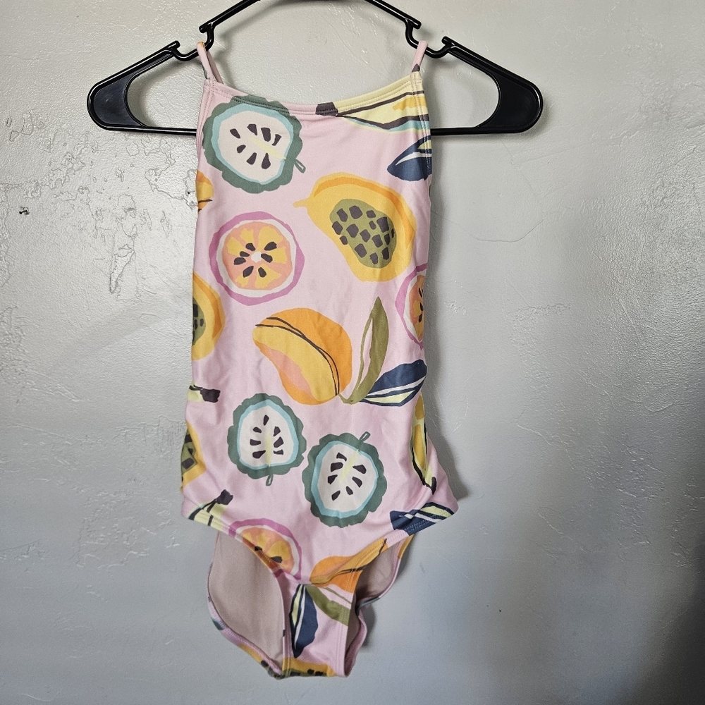 Tea Collection Girls 16 Pink Colorful Fruit Print Swimsuit One Piece Kiwi